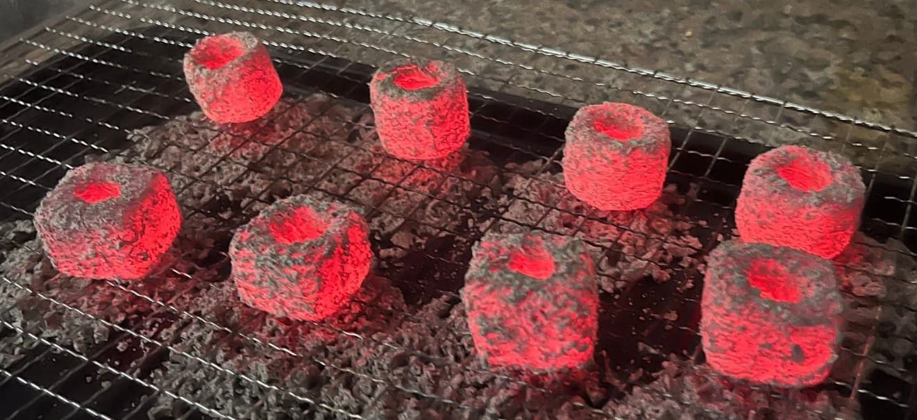 Coconut shell briquettes for shisha